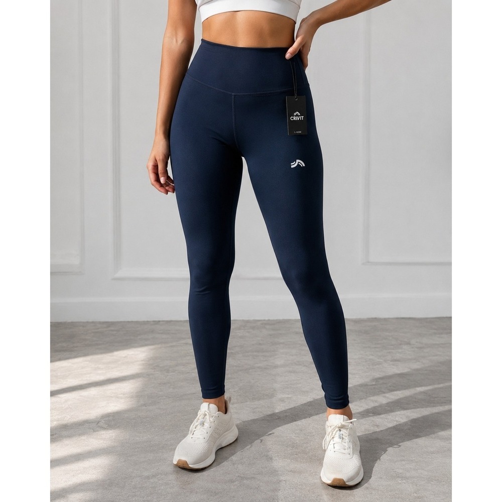 Crivit Women's Navy Blue High Rise Athletic Leggings NWT Stretch Size L 12/14